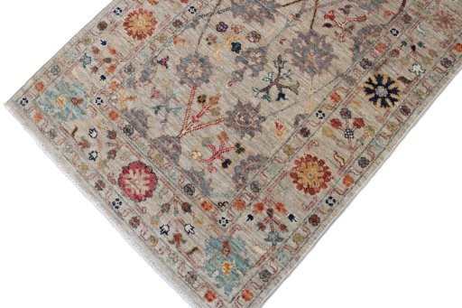 Full view of New Farahan rug from Pakistan, 125 × 77 cm in Beige tones
