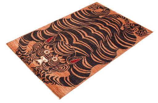 Close-up detail of New Farahan rug from Pakistan showing Wool weave