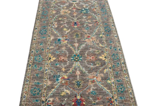 Close-up detail of New Farahan rug from Pakistan showing Wool weave