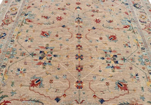Close-up detail of New Farahan rug from Pakistan showing Wool weave