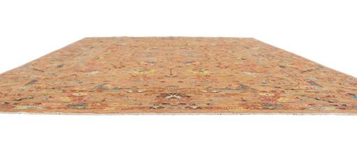 Corner detail of New Farahan rug showing border pattern and Wool pile