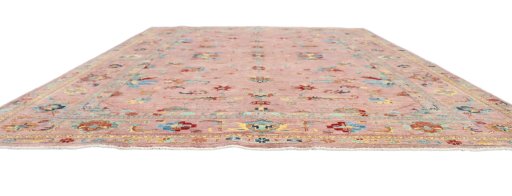 Corner detail of New Farahan rug showing border pattern and Wool pile