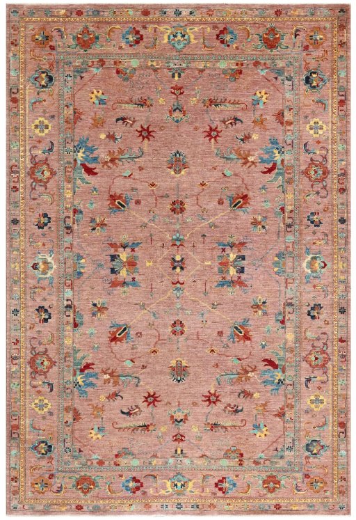 Full view of New Farahan rug from Pakistan, 300 × 203 cm in Red tones
