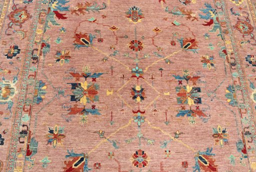 Close-up detail of New Farahan rug from Pakistan showing Wool weave