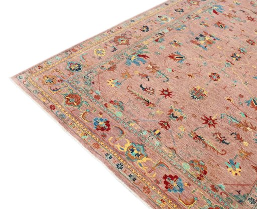 Full view of New Farahan rug from Pakistan, 300 × 203 cm in Red tones
