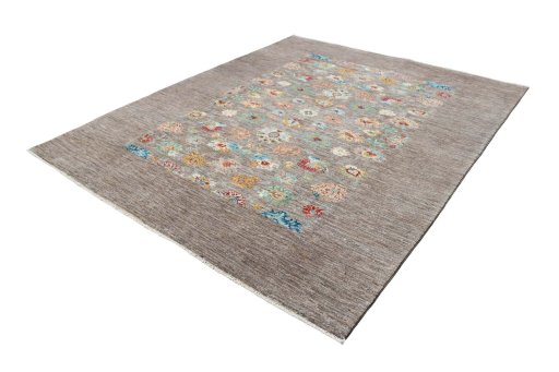 Corner detail of New Farahan rug showing border pattern and Wool pile