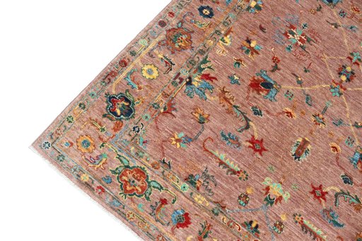 Full view of New Farahan rug from Pakistan, 199 × 154 cm in Red tones