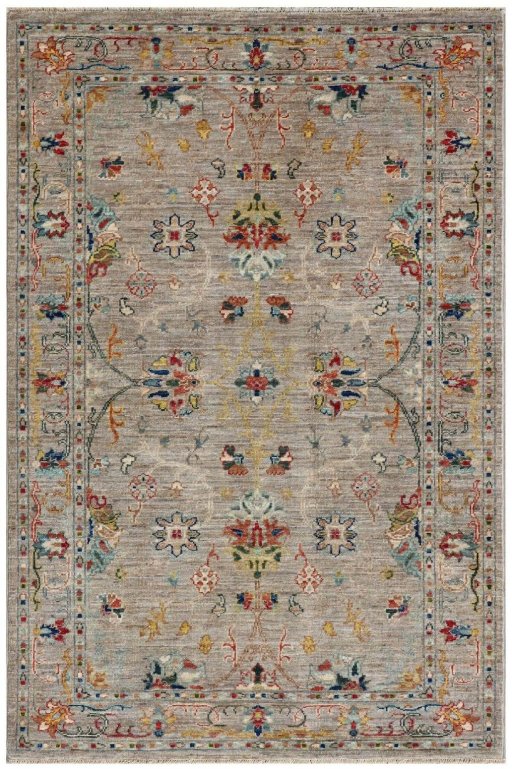Full view of New Farahan rug from Pakistan, 154 × 101 cm in Beige tones