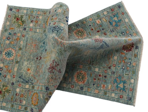 Close-up detail of New Farahan rug from Pakistan showing Wool weave