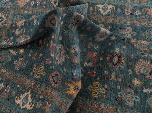 Close-up detail of New Farahan rug from Pakistan showing Wool weave