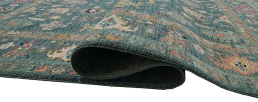 Full view of New Farahan rug from Pakistan, 233 × 167 cm in Green tones