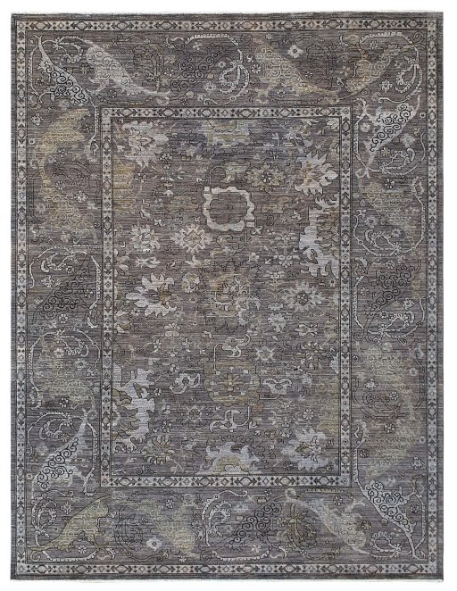Full view of New Farahan rug from Pakistan, 358 × 271 cm in Gray tones