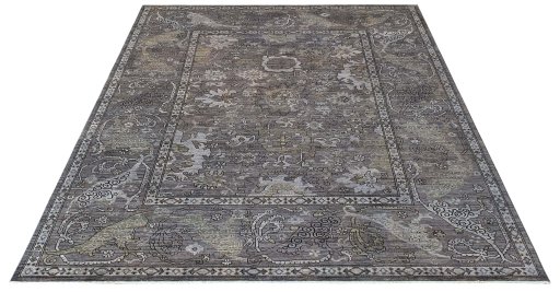 Corner detail of New Farahan rug showing border pattern and Wool pile