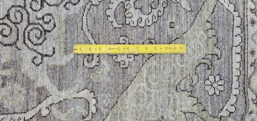 Full view of New Farahan rug from Pakistan, 358 × 271 cm in Gray tones