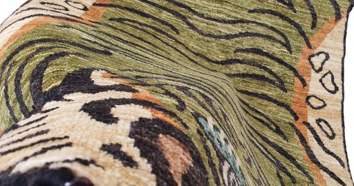 Close-up detail of New Farahan rug from Pakistan showing Wool weave