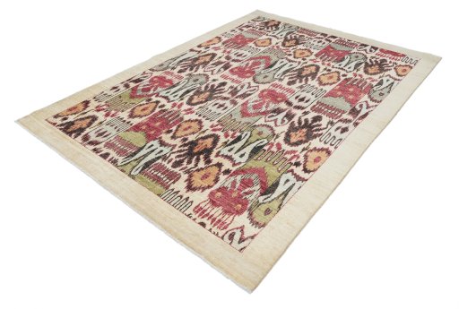 Close-up detail of New Farahan rug from Pakistan showing Wool weave