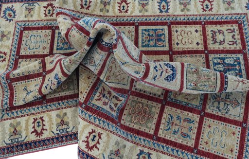 Full view of New Farahan rug from Pakistan, 239 × 171 cm in Red tones