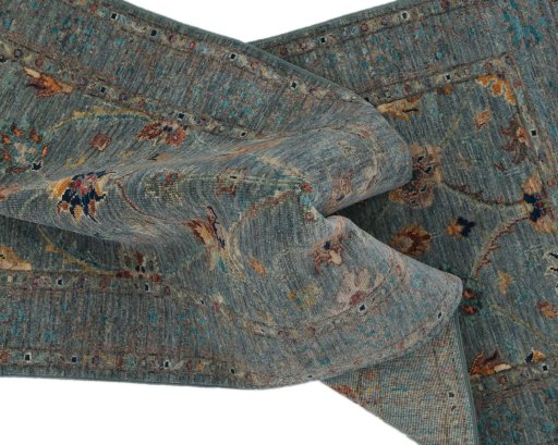 Full view of New Farahan rug from Pakistan, 200 × 80 cm in Blue tones