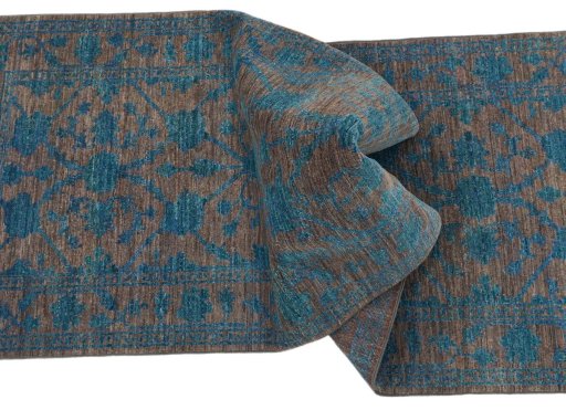 Full view of New Farahan rug from Pakistan, 239 × 80 cm in Brown tones