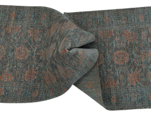 Full view of New Farahan rug from Pakistan, 244 × 78 cm in Beige tones