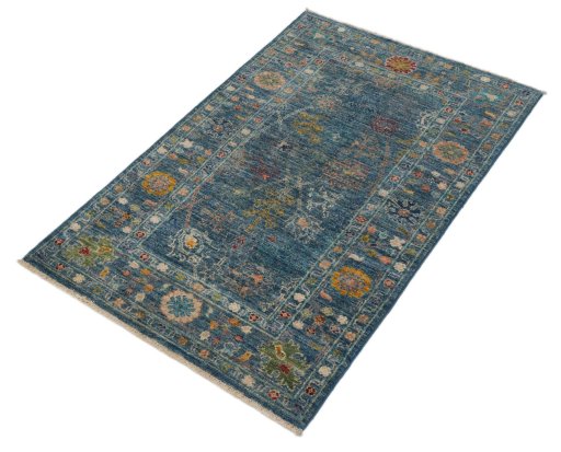 Close-up detail of New Farahan rug from Pakistan showing Wool weave