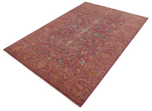 Close-up detail of New Farahan rug from Pakistan showing Wool weave