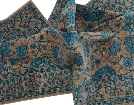Full view of New Farahan rug from Pakistan, 242 × 169 cm in Brown tones