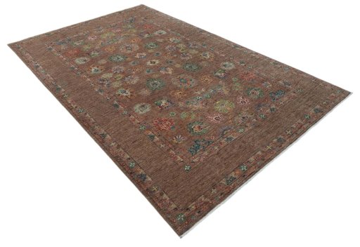 Corner detail of New Farahan rug showing border pattern and Wool pile