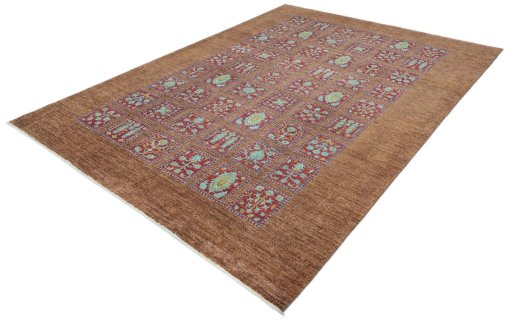 Close-up detail of New Farahan rug from Pakistan showing Wool weave
