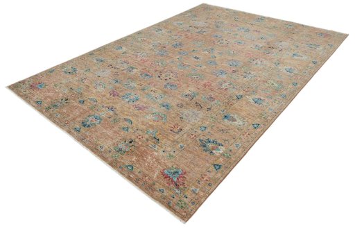 Close-up detail of New Farahan rug from Pakistan showing Wool weave