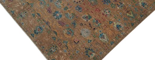 Backside of handmade New Farahan rug showing knot structure and weave density