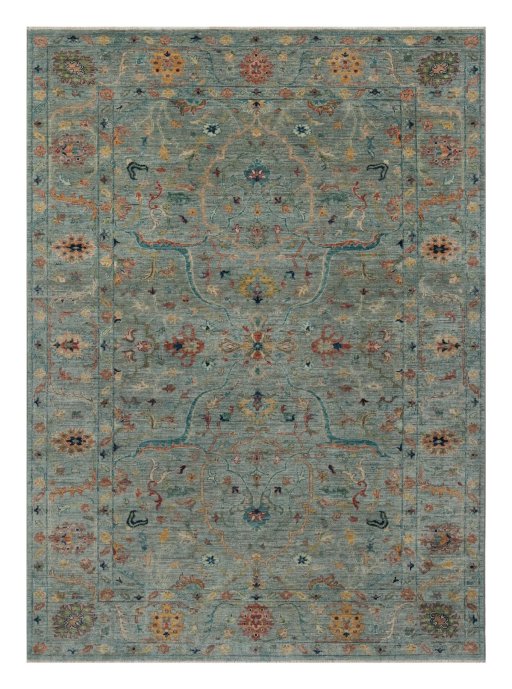 Full view of New Farahan rug from Pakistan, 240 × 174 cm in Blue tones