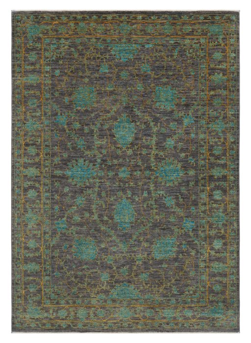 Full view of New Farahan rug from Pakistan, 239 × 170 cm in Brown tones