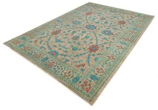 Close-up detail of New Farahan rug from Pakistan showing Wool weave