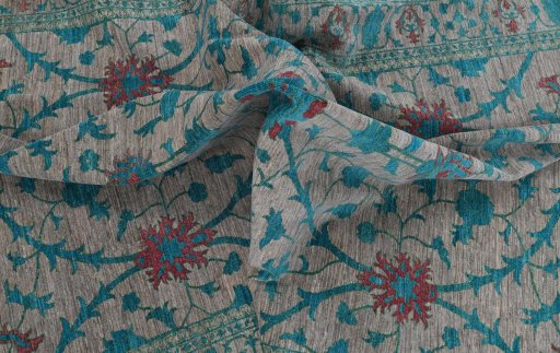 Full view of New Farahan rug from Pakistan, 341 × 249 cm in Gray tones