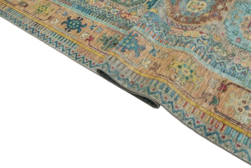 Close-up detail of New Farahan rug from Pakistan showing Wool weave