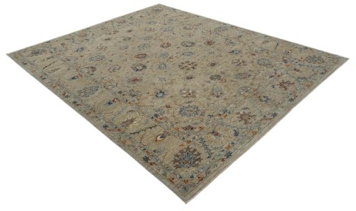 Corner detail of New Farahan rug showing border pattern and Wool pile
