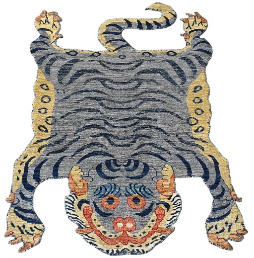 Corner detail of New Farahan rug showing border pattern and Wool pile
