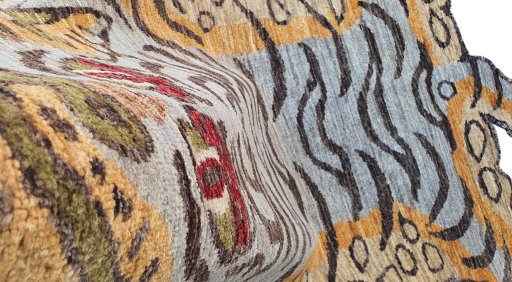 Close-up detail of New Farahan rug from Pakistan showing Wool weave