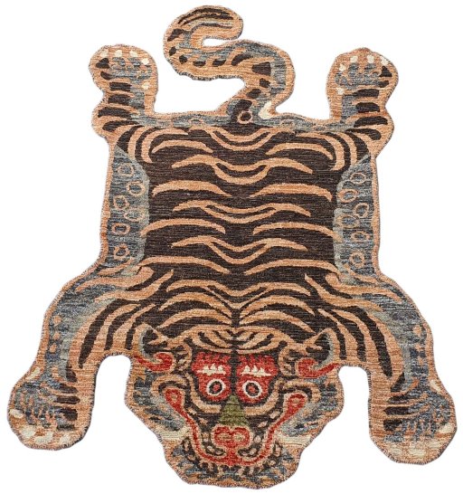 Corner detail of New Farahan rug showing border pattern and Wool pile