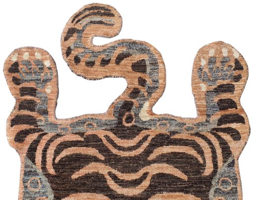 Backside of handmade New Farahan rug showing knot structure and weave density
