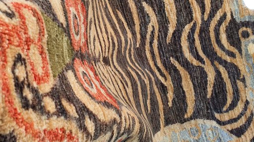 Close-up detail of New Farahan rug from Pakistan showing Wool weave