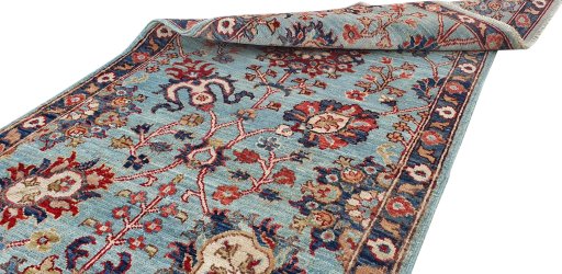 Close-up detail of New Farahan rug from Pakistan showing Wool weave