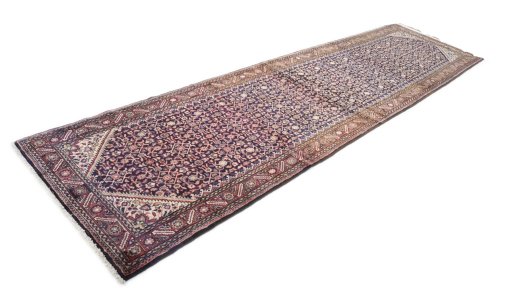 Close-up detail of 2000s Farahan rug from Iran / Persia showing Wool weave