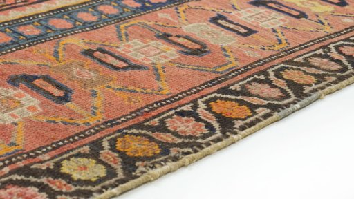 Full view of 1920s Farahan rug from Iran / Persia, 465 × 220 cm in Multi Color tones