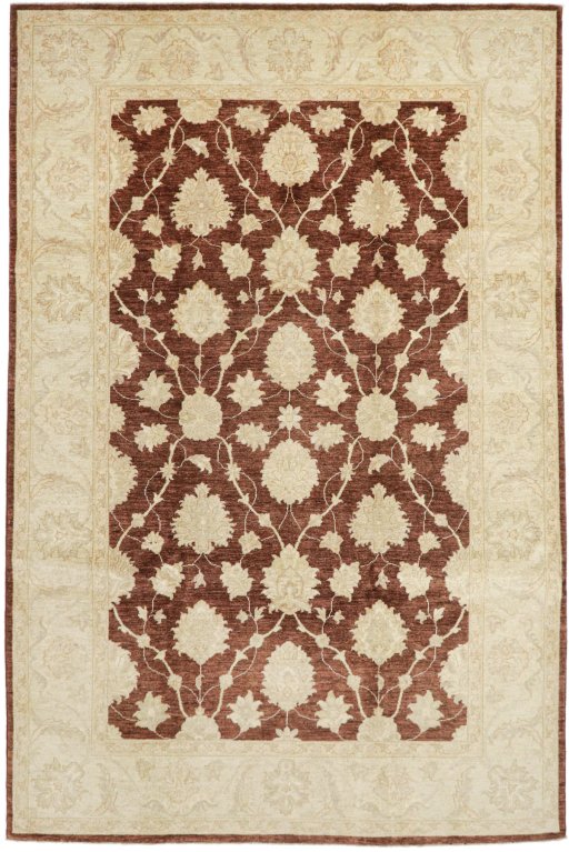 Full view of New Ziegler rug from Iran / Persia, 309 × 201 cm in Beige tones