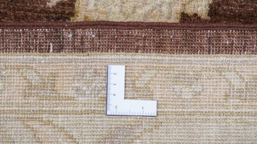 Corner detail of New Ziegler rug showing border pattern and Wool pile