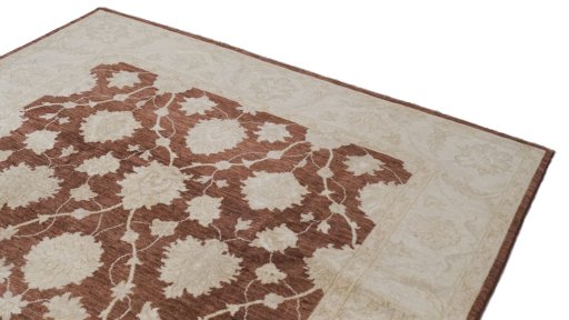 Close-up detail of New Ziegler rug from Iran / Persia showing Wool weave