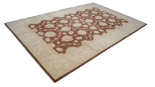 Close-up detail of New Ziegler rug from Iran / Persia showing Wool weave