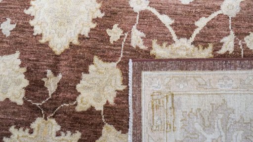 Full view of New Ziegler rug from Iran / Persia, 309 × 201 cm in Beige tones